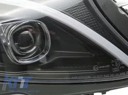 LED-Scheinwerfersatz geeignet für Mercedes C-Klasse W205 2014-2018 mit schwarzem Gehäuse, links und rechts, für das Modell mit Standard-Halogen-Scheinwerfern-image-6238472