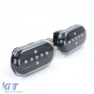 LED-Seitenblinker-Set klares Glas schwarz, geeignet für Smart Fortwo 453 Coupe Cabrio ab 2014-image-6197867