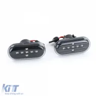 LED-Seitenblinker-Set klares Glas schwarz, geeignet für Smart Fortwo 453 Coupe Cabrio ab 2014-image-6197868