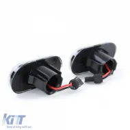 LED-Seitenblinker-Set klares Glas schwarz, geeignet für Smart Fortwo 453 Coupe Cabrio ab 2014-image-6197869