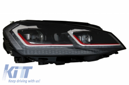 Фарове LED Sequential Динамичен Turn Light с Решетка подходящи за VW Golf 7 VII (2013-2017) R Look Red-image-6048438