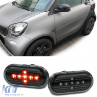 LED side indicator set clear glass black for Smart Fortwo 453 Coupe Cabrio from 2014
