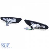 LED side indicators black smoke suitable for BMW E46 E60 E61 X3 E83-image-6209276