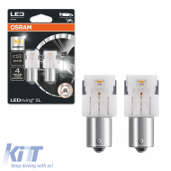 Led Signal Bulbs P21W BA15S Orange 12volt 1.3 watt Osram 7506DYP-02B 2pcs