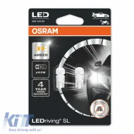 Led Signal Bulbs T10 12volt 1watt Orange Osram 2827DYP-02B 2pcs-image-6296469
