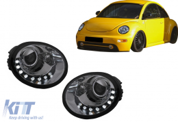 LED Tagfahrlicht für VW New Beetle Hatchback Cabrio 10.98-05.05 Chrom Klarglas-image-6098478