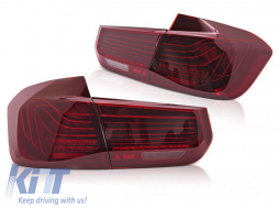 LED tail light set suitable for BMW 3 Series F30 sedan 2011-2018, with red base, left and right - ABBMTX6010161