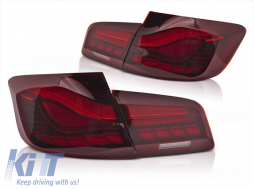 LED tail light set suitable for BMW 5 Series F10 sedan 2010-2016, with red base, left and right - ABBMTX6010148