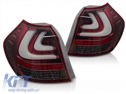image-40-LED tail light set suitable for BMW Series 1 E87 2004-2007, with red base, left and right