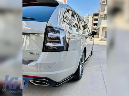 LED tail light set suitable for Skoda Octavia Combi 2012-2016, for the model with factory LED tail lights, with black base, left and right-image-6237838