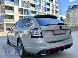 LED tail light set suitable for Skoda Octavia Combi 2012-2016, for the model with factory LED tail lights, with black base, left and right-image-6237839