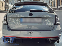 LED tail light set suitable for Skoda Octavia Combi 2012-2016, for the model with factory LED tail lights, with black base, left and right-image-6237841