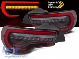 LED tail light set suitable for Toyota GT86 2012-2021, red smoked base, left and right-image-6237955