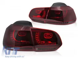 image-35-LED tail light set suitable for Volkswagen Golf VI hatchback 2008-2013, red smoked base, left and right