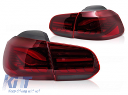 LED tail light set suitable for Volkswagen Golf VI 2008-2013, with red base, left and right - ABTLV6021168
