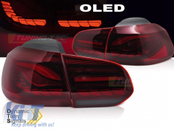 LED tail light set suitable for Volkswagen Golf VI 2008-2013, with red base, left and right-image-6238236
