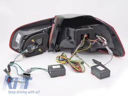 LED tail light set suitable for Volkswagen Golf VI 2008-2013, with red base, left and right-image-6238239