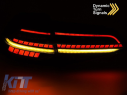 LED tail light set suitable for Volkswagen Golf VII 2013-2019 hatchback, with smoked base, left and right-image-6238246