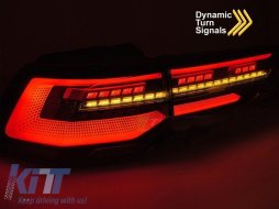 LED tail light set suitable for Volkswagen Golf VIII 2019-2024 hatchback, with smoked base, left and right-image-6238258