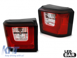 image-73-LED tail light set suitable for Volkswagen T4 1990-2003, red and white base, left and right