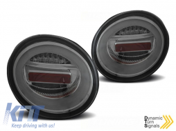 image-79-LED tail light set suitable for VW New Beetle hatchback, convertible 1998-2005, with smoked base, left and right
