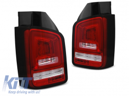 image-77-LED tail light set with red and white base suitable for Volkswagen T5 2010-2015, left and right