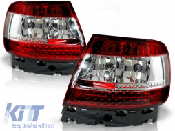 LED TAIL LIGHTS RED WHITE fits AUDI A4 B5 11.94-09.00