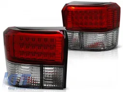 image-0-LED TAIL LIGHTS RED WHITE fits VW T4 90-03.03