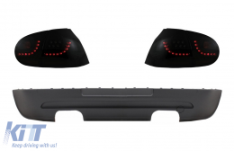 LED Taillights Dynamic Smoke Extrme Black with Rear Bumper Extension suitable for VW Golf 5 (2004-2007) Urban GTI Design - COTLVWG5SFWRBDO