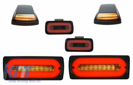 LED Taillights Light Bar suitable for Mercedes G-class W463 (1989-2015) with Rear Bumper Fog Lamp and Turning Lights Sequential Dynamic - COTLMBW463LBSMS
