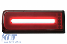 LED Taillights Light Bar suitable for Mercedes G-Class W463 (2008-2017) Facelift 2018 Design Dynamic Sequential Turning Lights Smoke Red-image-6060623
