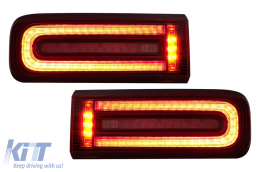 LED Taillights Light Bar suitable for Mercedes G-Class W463 (2008-2017) Facelift 2018 Design Dynamic Sequential Turning Lights Red Smoke - TLMBW463NLS