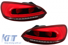 LED Taillights Light Bar suitable for VW Scirocco (2008+) Red/Clear - RV41SRC
