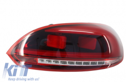 LED Taillights Light Bar suitable for VW Scirocco (2008+) Red/Clear-image-55791