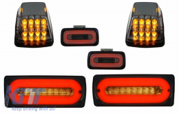 LED Taillights Light Bar with Rear Bumper Fog Lamp and Turning Lights Sequential Dynamic suitable for Mercedes G-class W463 (1989-2015)