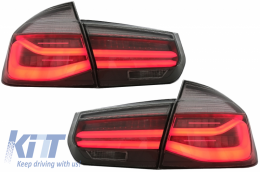 LED Taillights M Look Black Line suitable for BMW 3 Series F30 Pre LCI & LCI (2011-2019) Red Smoke Conversion to LCI Design with Dynamic Sequential Turning Light