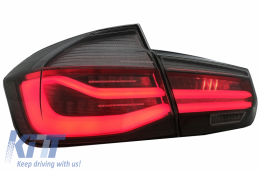 LED Taillights M Look Black Line suitable for BMW 3 Series F30 Pre LCI & LCI (2011-2019) Red Smoke Conversion to LCI Design with Dynamic Sequential Turning Light-image-6024728