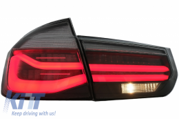 LED Taillights M Look Black Line suitable for BMW 3 Series F30 Pre LCI & LCI (2011-2019) Red Smoke Conversion to LCI Design with Dynamic Sequential Turning Light-image-6024730