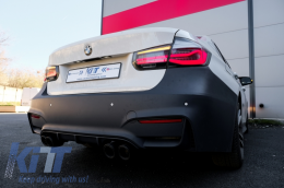 LED Taillights M Look Black Line suitable for BMW 3 Series F30 Pre LCI & LCI (2011-2019) Red Smoke Conversion to LCI Design with Dynamic Sequential Turning Light-image-6062426