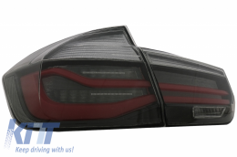 LED Taillights M Look Black Line suitable for BMW 3 Series F30 Pre LCI & LCI (2011-2019) Red Smoke Conversion to LCI Design with Dynamic Sequential Turning Light-image-6064431