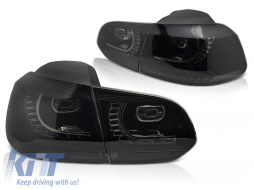 LED TAILLIGHTS SET SUITABLE FOR VOLKSWAGEN GOLF VI HATCHBACK 2008-2013, SMOKED BASE, LEFT AND RIGHT - ABTLV6021166