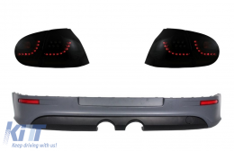 LED Taillights Smoke Black Dynamic Sequential Lights with Rear Bumper Extension suitable for VW Golf 5 (2004-2007) Urban Style R32 Design