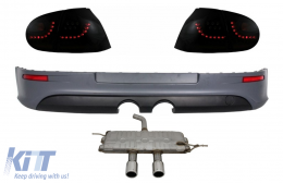 LED Taillights Smoke Dynamic with Rear Bumper Extension and Exhaust System Catback suitable for VW Golf 5 (2004-2007) R32 Design - COCBVWG5SFWRBR32ES