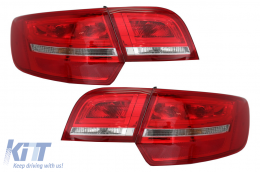 LED Taillights suitable for Audi A3 8PA Sportback (2004-2008) Red/Clear - TLAUA38PRC