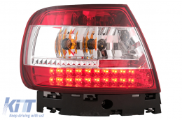LED Taillights suitable for Audi A4 B5 8D (1994-2000) Limousine Red Clear-image-6105415
