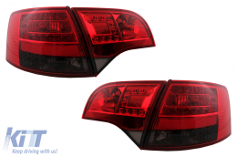 LED Taillights suitable for Audi A4 B7 8ED Avant (11.2004-2007) Red Smoke