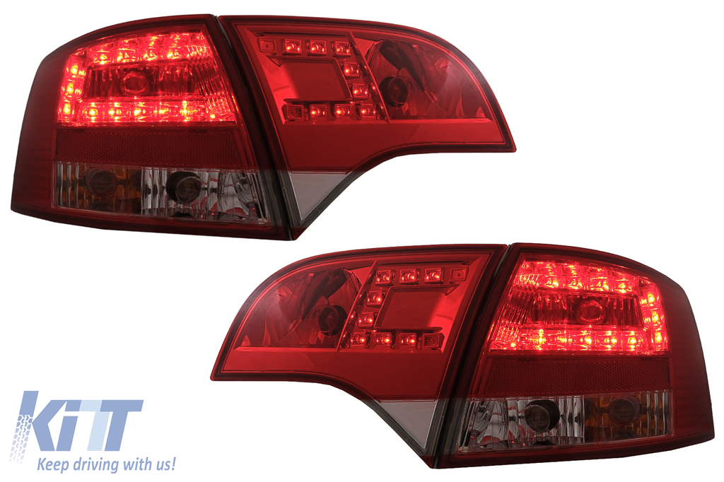 LED-es hátsó lámpák Audi A4 B7 Avant 8ED (11.2004-2007) Red Clear típushoz