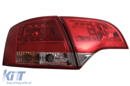 LED Taillights suitable for Audi A4 B7 Avant 8ED (11.2004-2007) Red Clear-image-6086891