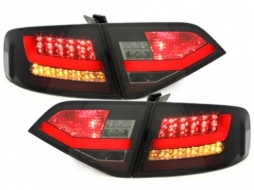 LED Taillights suitable for AUDI A4 B8 8K Saloon 2007-2010 Black / Smoke-image-65531