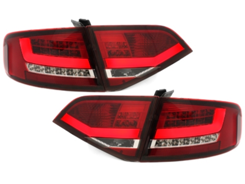 LED-es hátsó lámpák AUDI A4 B8 8K Sedanhoz (2007-2010) Red / Clear